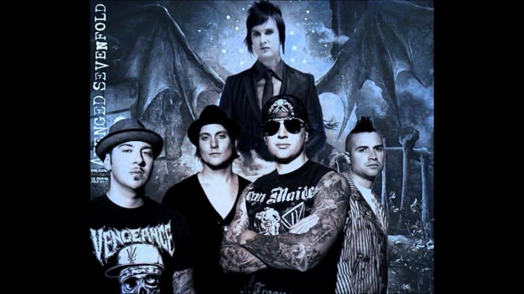 A Poster With A Group Of Men In Black And White Background