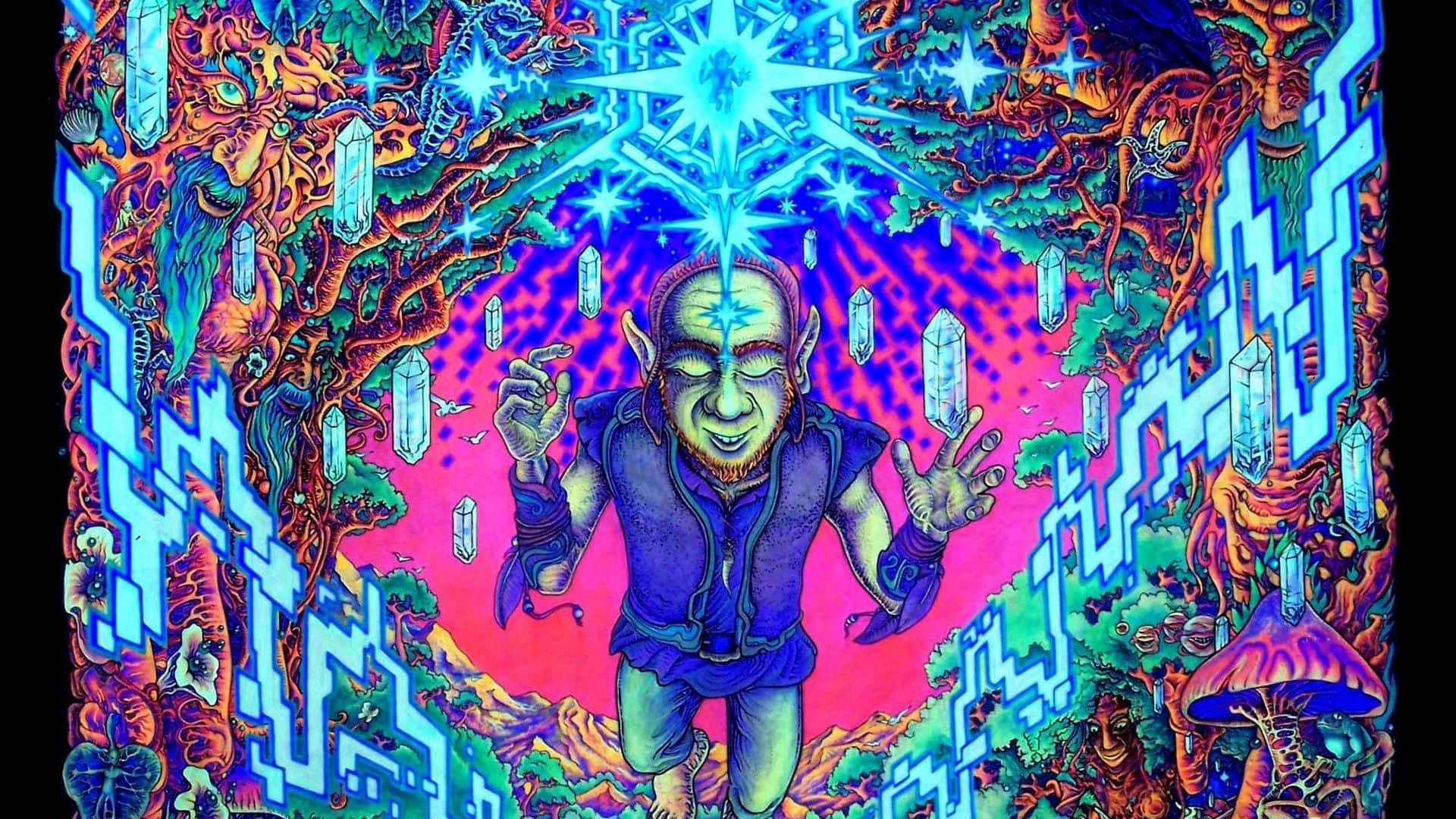 A Poster With A Man In A Forest Background