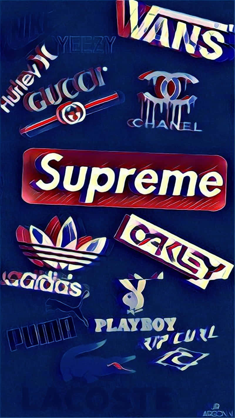 A Poster With Many Different Logos On It Background