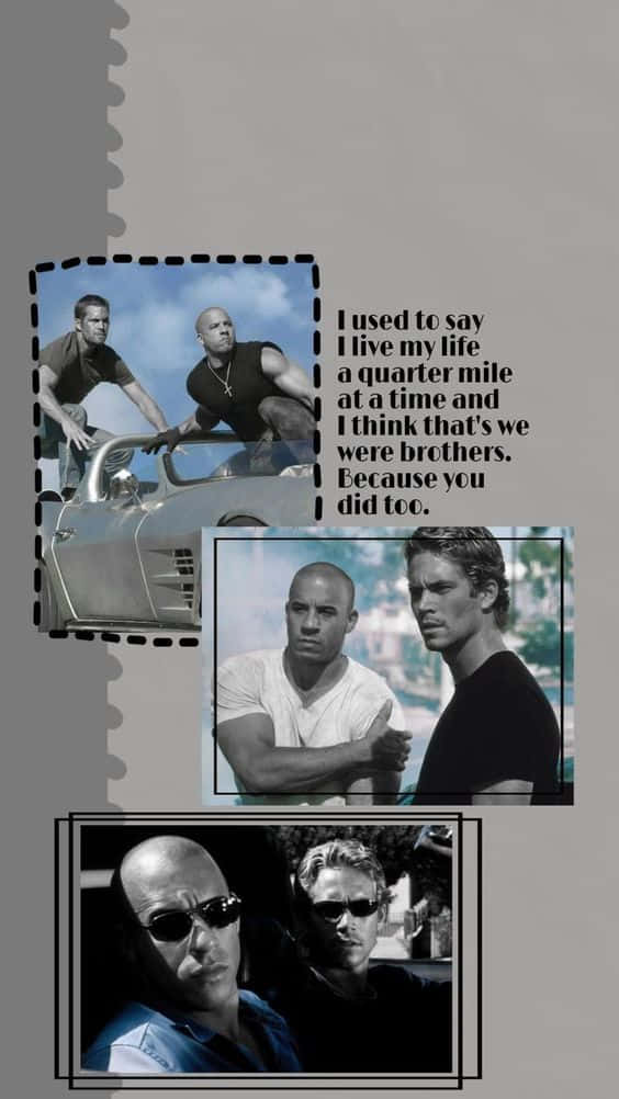 A Poster With Pictures Of Fast And Furious Background