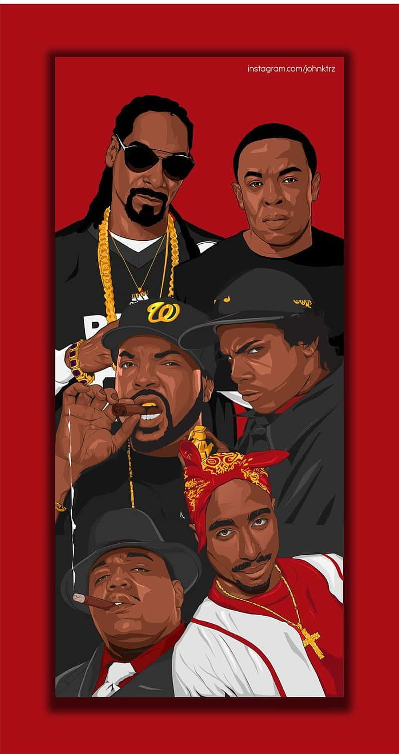 A Poster With The Rappers On It Background