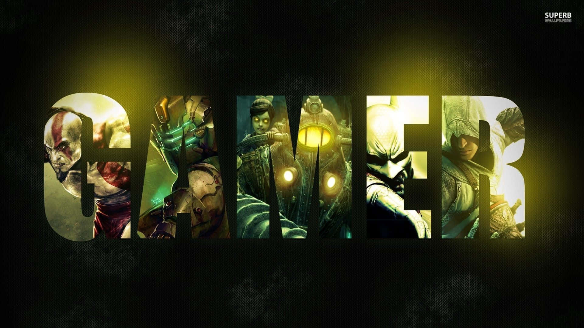 A Poster With The Word Gamer On It Background