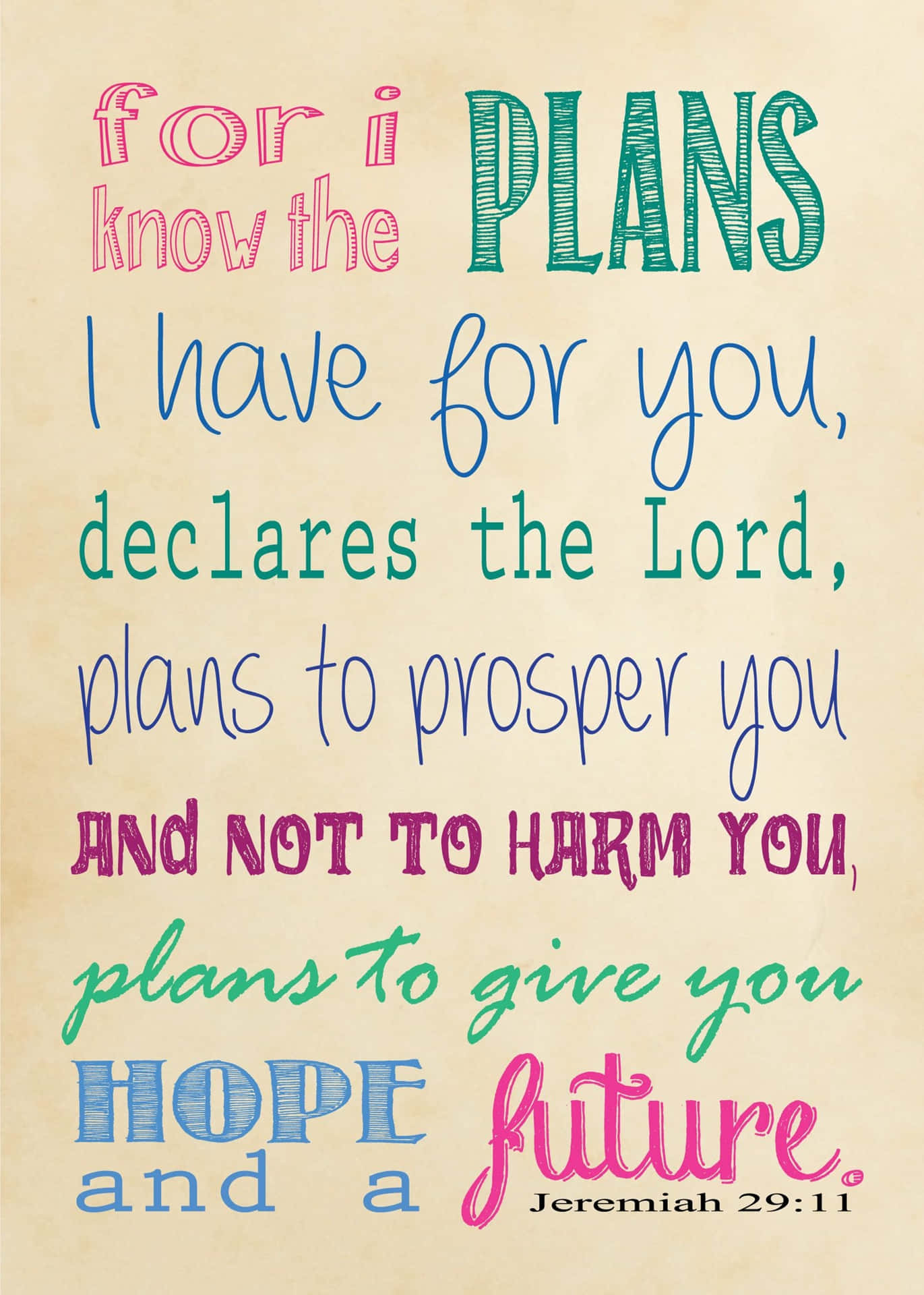 A Poster With The Words For Plans I Know You Have For Me Background