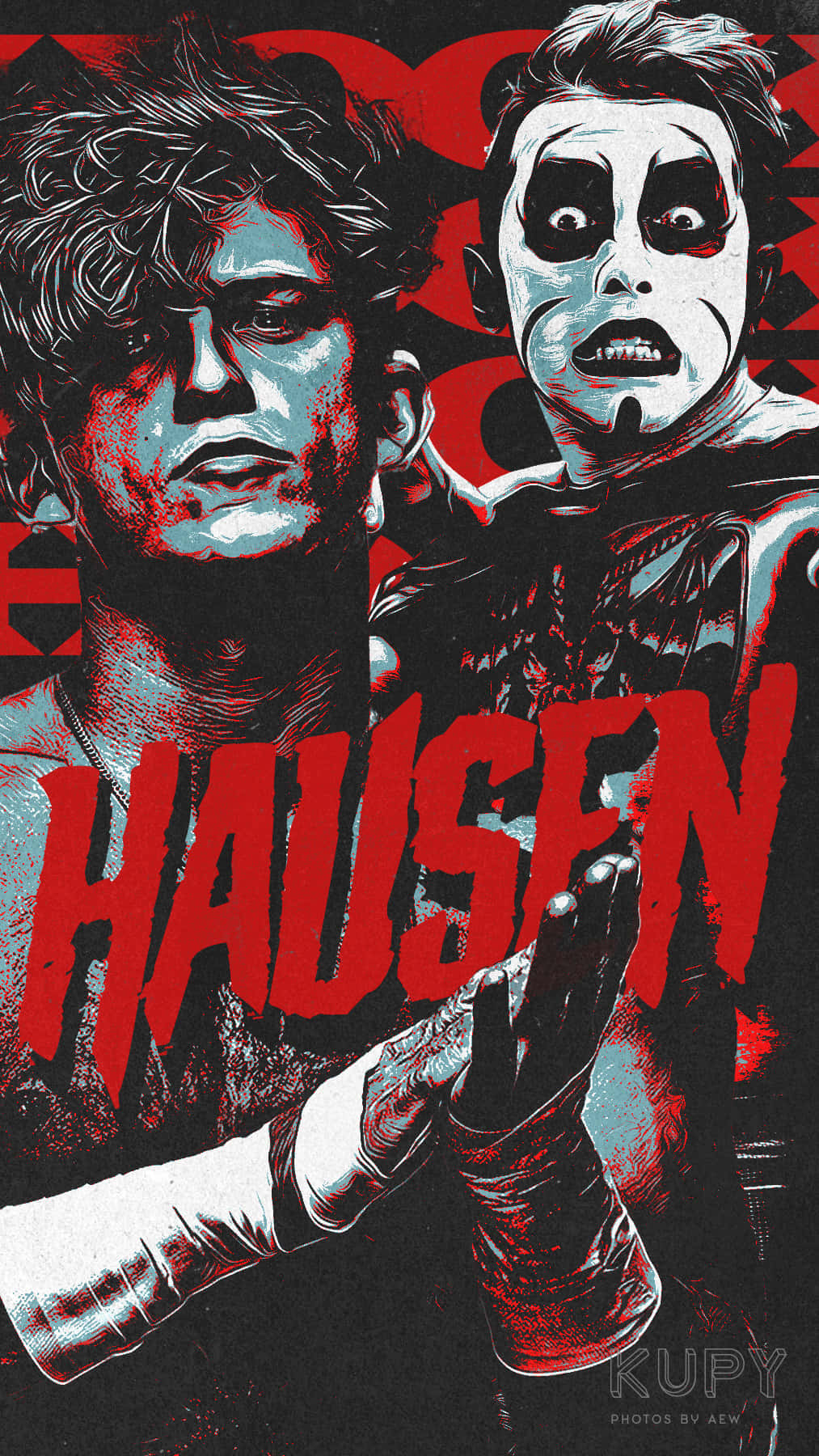 A Poster With The Words Hauzen On It Background