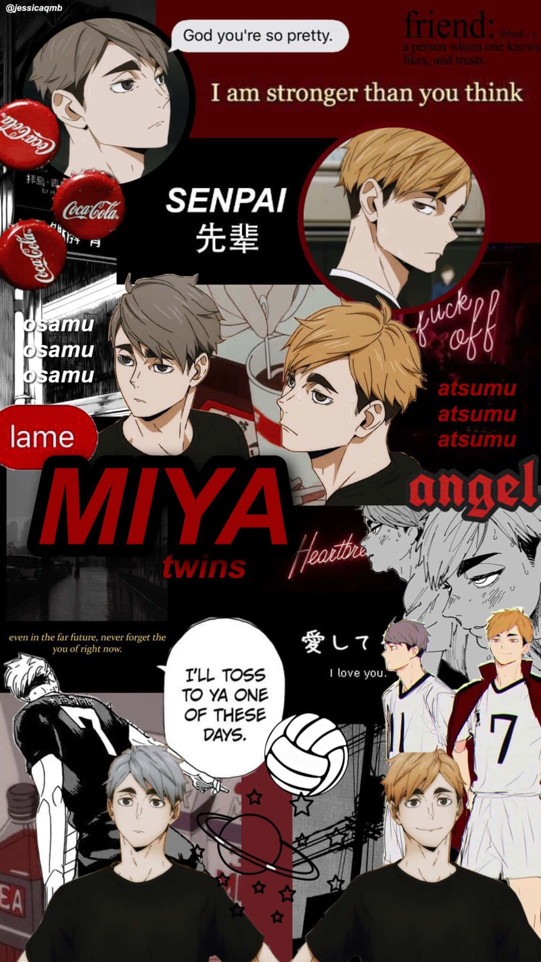 A Poster With The Words Mya Twins Background