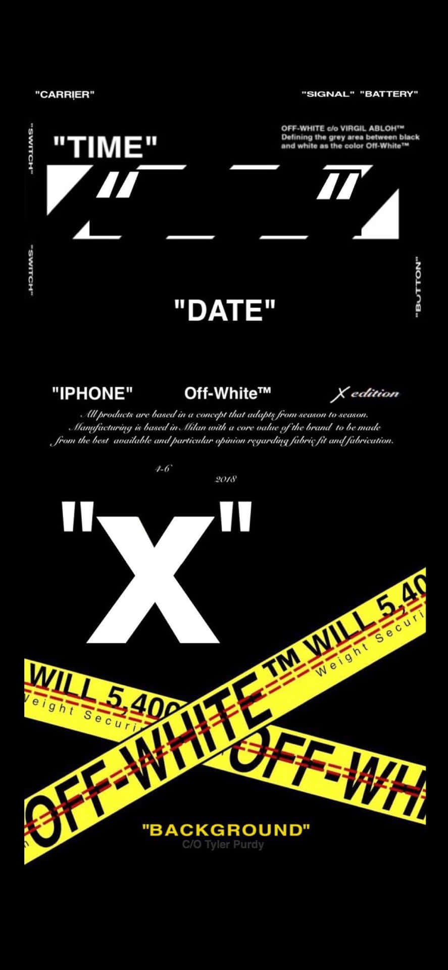 A Poster With The Words Off White Off Background