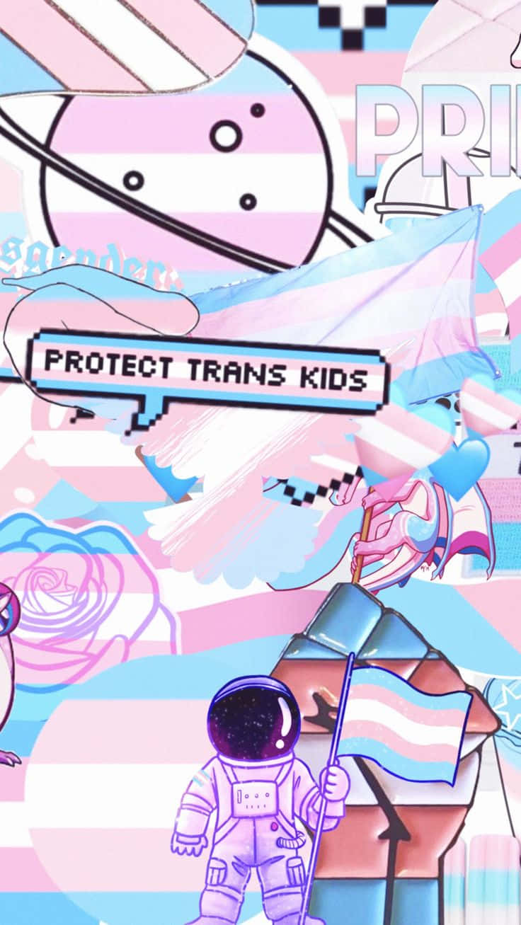 A Poster With The Words Protect Trans Kids Background