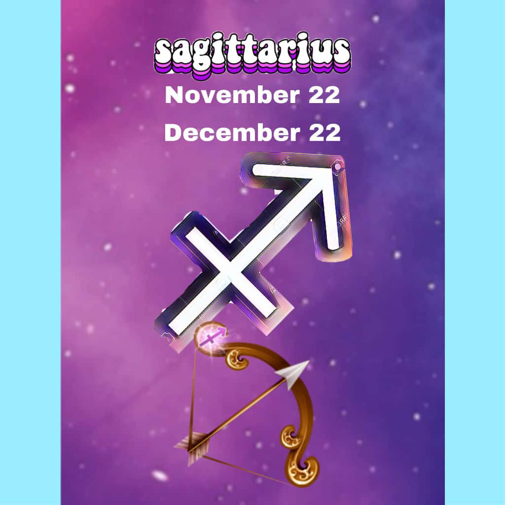 A Poster With The Zodiac Sign Sagittarius Background