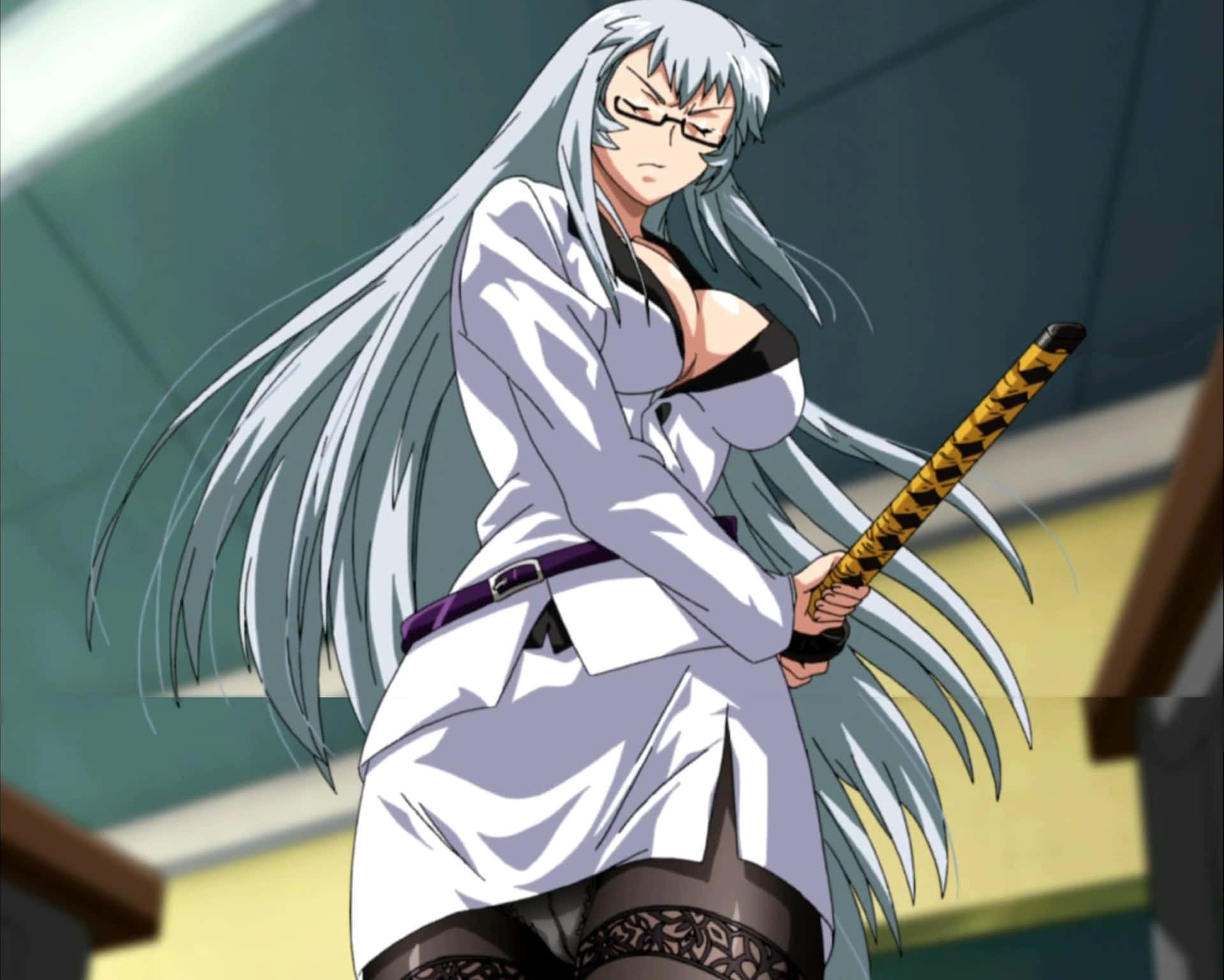 A Powerful Anime Character Drawing Attention Background