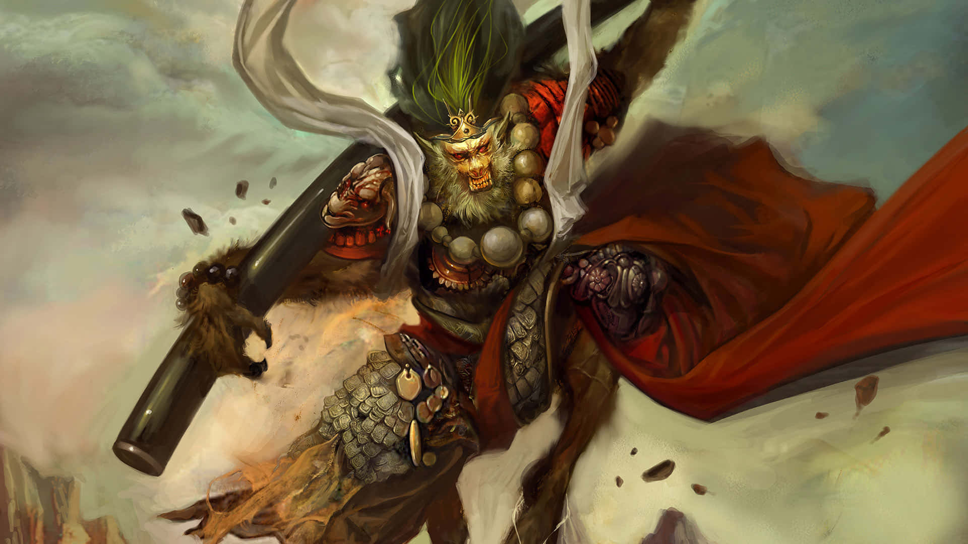 A Powerful Aztec Warrior Background