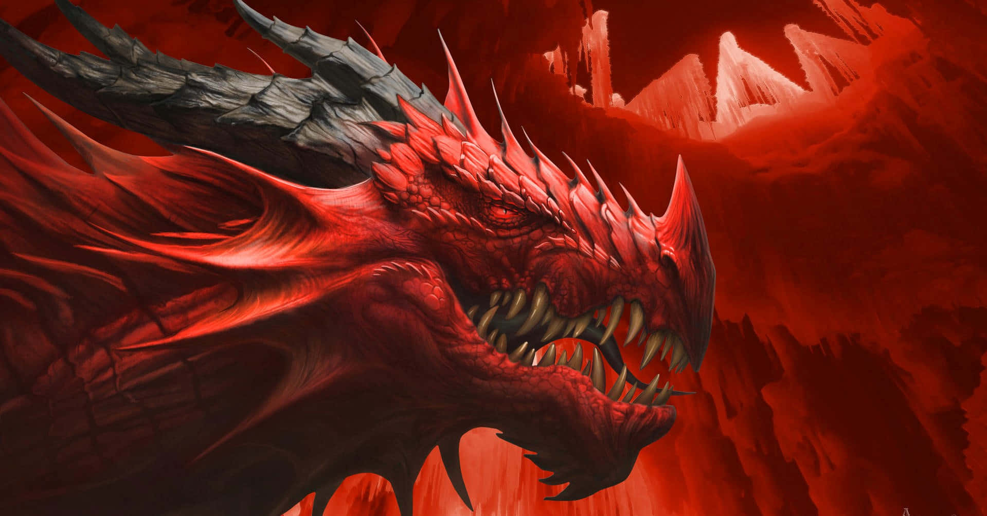 A Powerful Dragon Emanates Into The Sky Background
