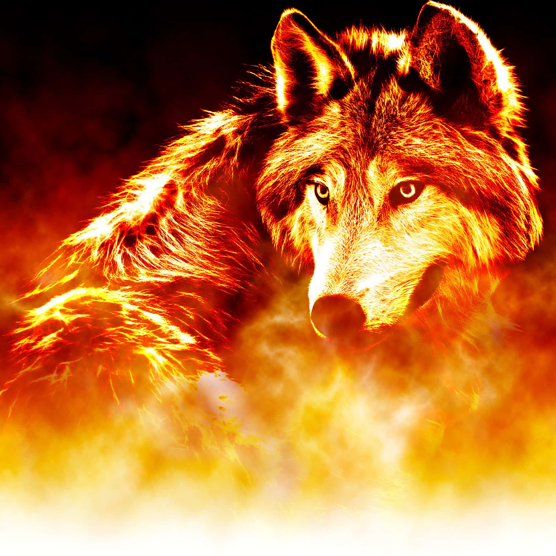 A Powerful Fire And Ice Wolf Ready To Take On The World