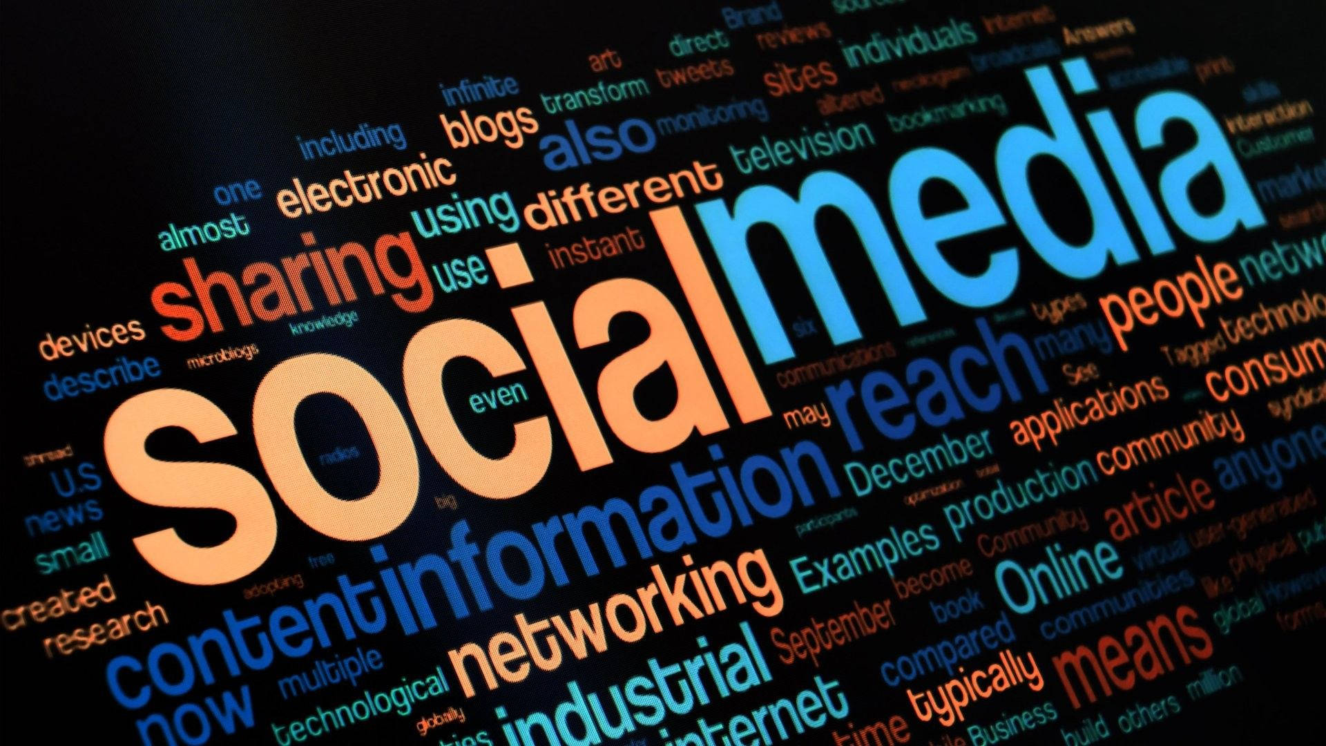 A Powerful Network Of Social Media Words Background