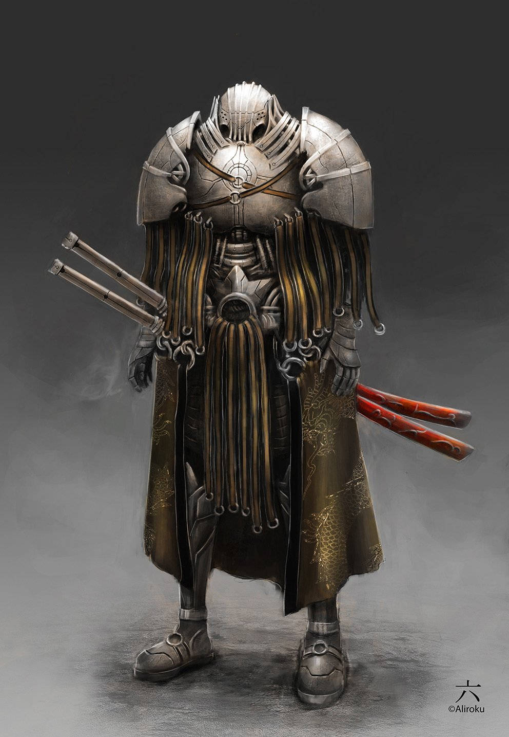 A Powerful Samurai Is Depicted In This Warrior Art. Background