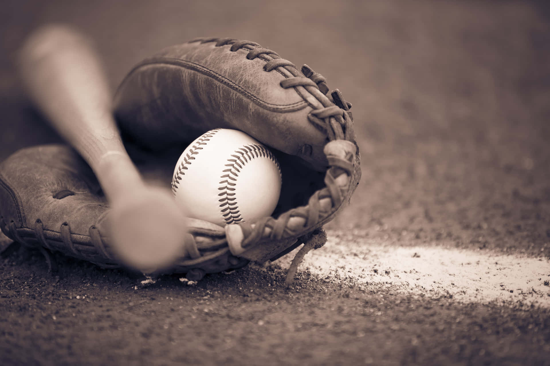 A Powerful Swing - Baseball Bat In Action Background