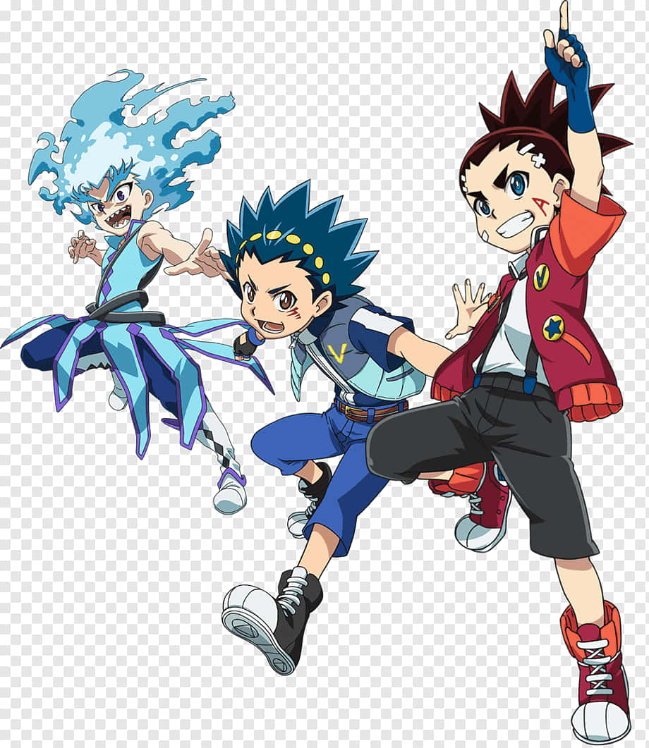 A Powerful Visual Of Tokyo Anime Characters From Beyblade Metal Fusion. Background