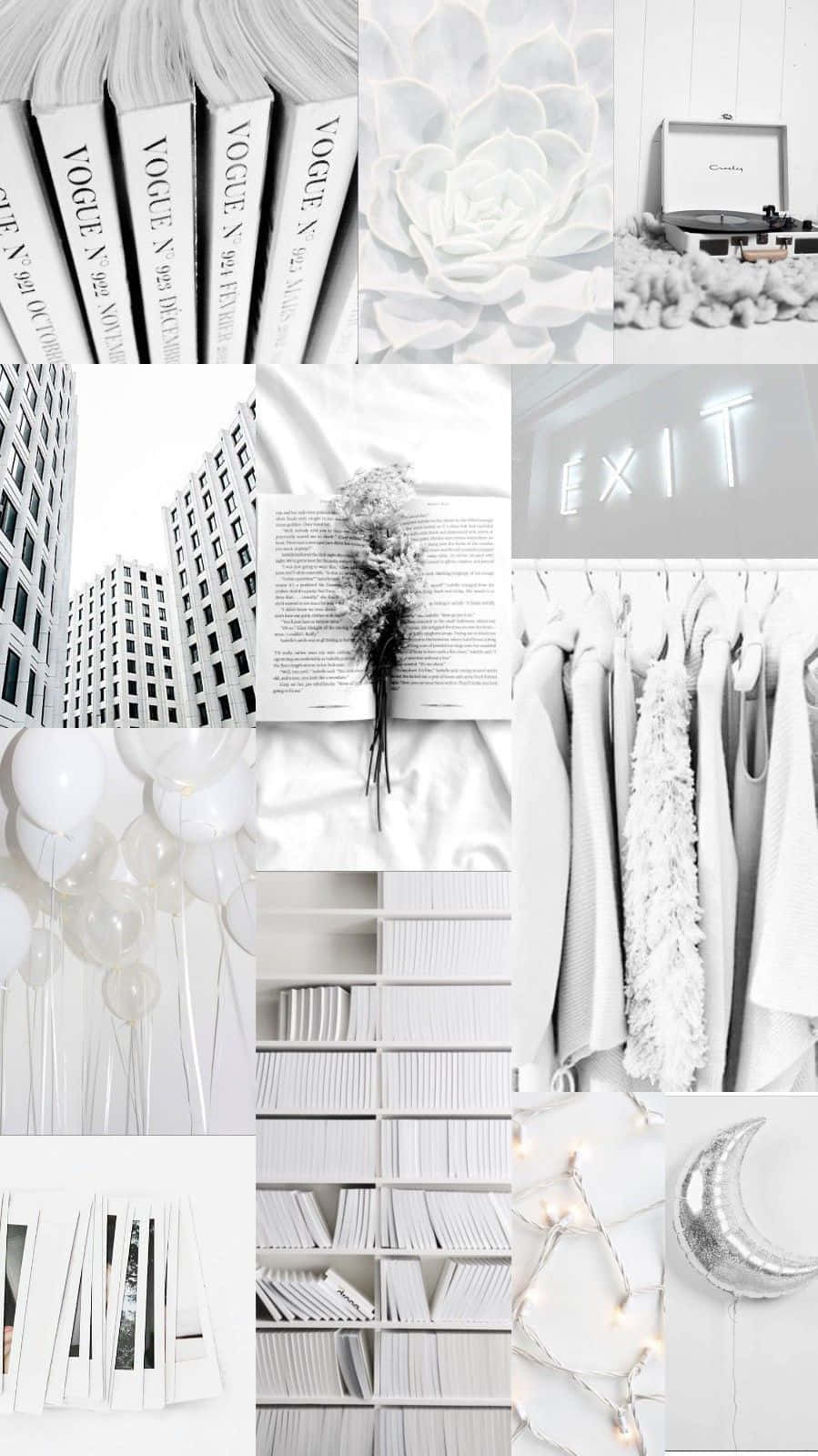 A Pristine White Aesthetic Collage Of Beautiful Objects Background