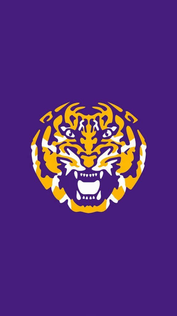 A Proud Lsu Fan Showing Off Her Iphone Background