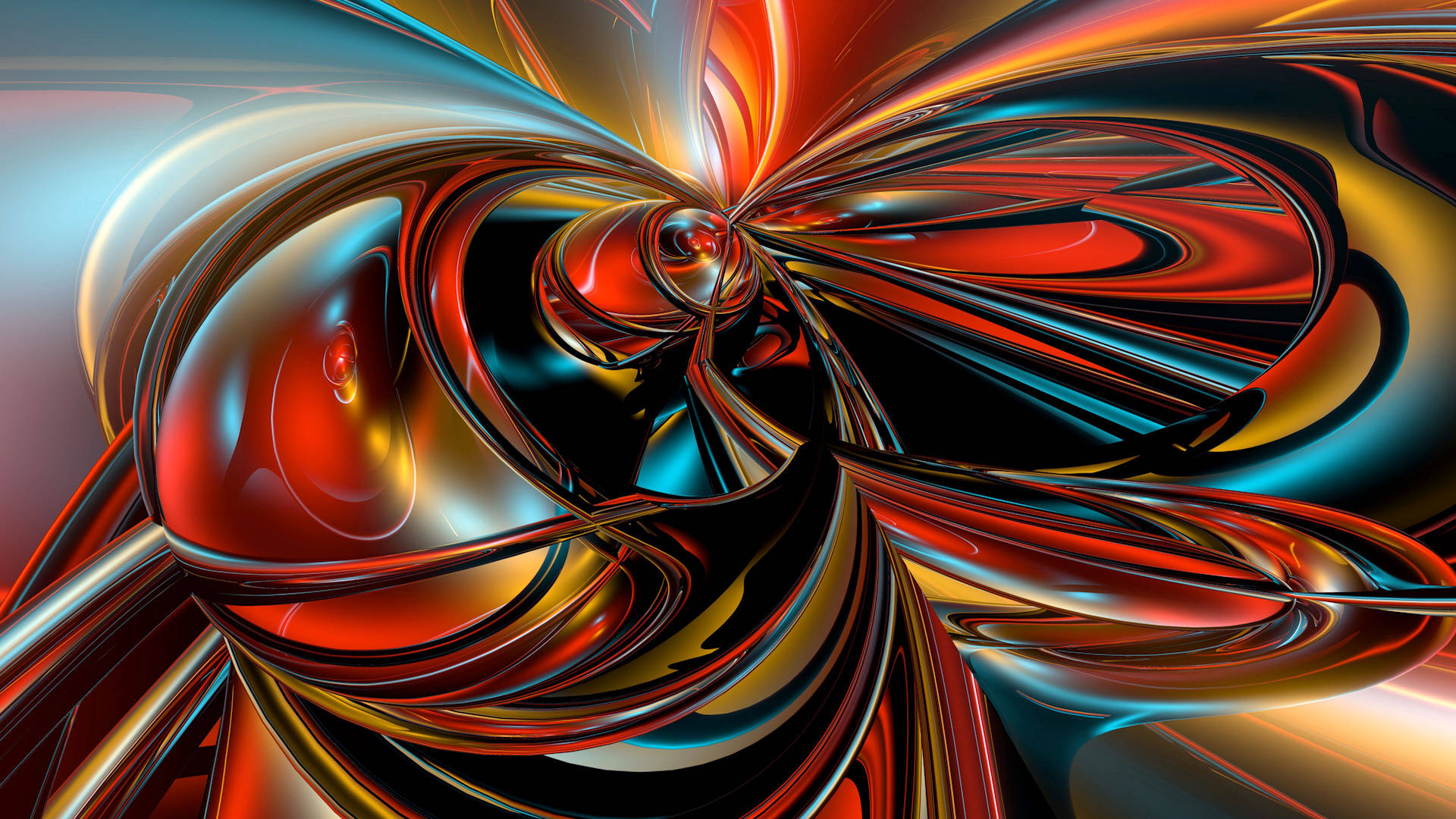 A Psychedelic Abstract Artwork In Vibrant 3d Color Background