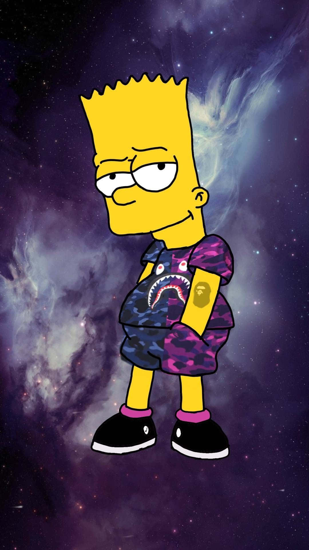A Psychedelic Experience With Bart Simpson Background