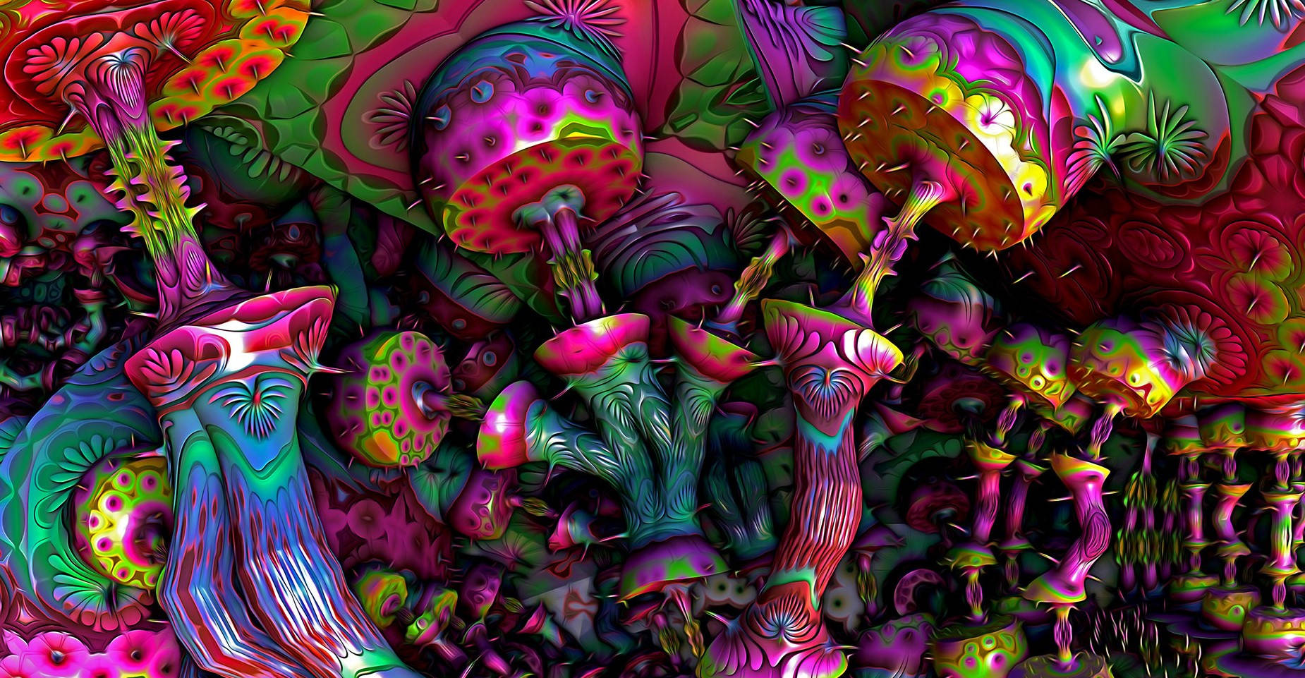 A Psychedelic Flushcap Fungus Background