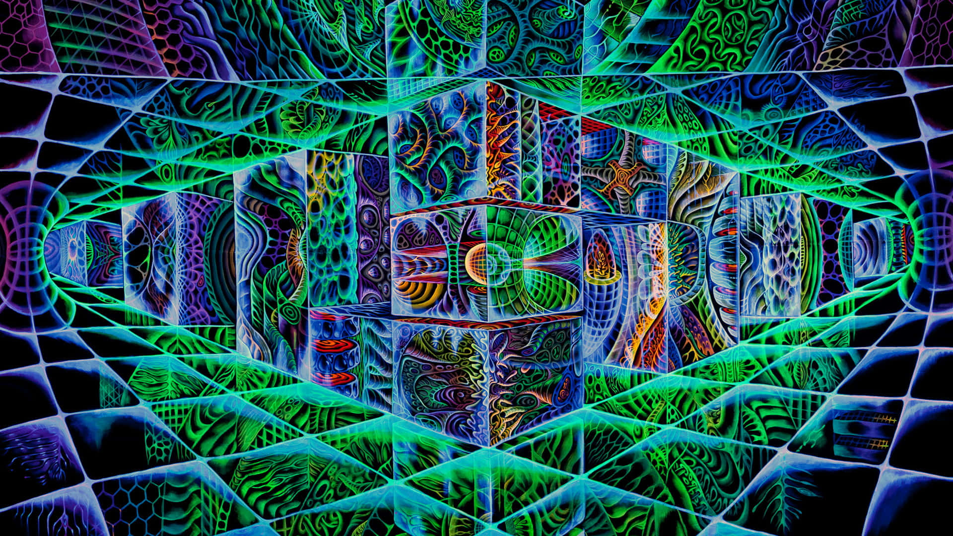 A Psychedelic Visualization Of A Rainbow-colored Abstract Artwork Background