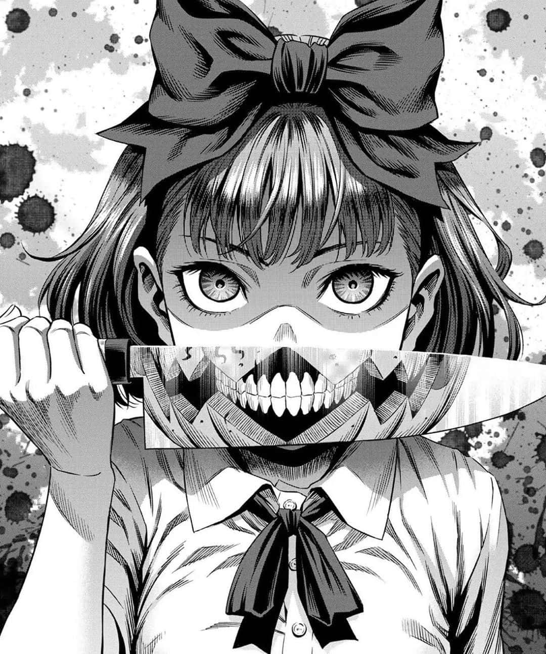 A Psycho Anime Girl Revealing Her True Nature Background