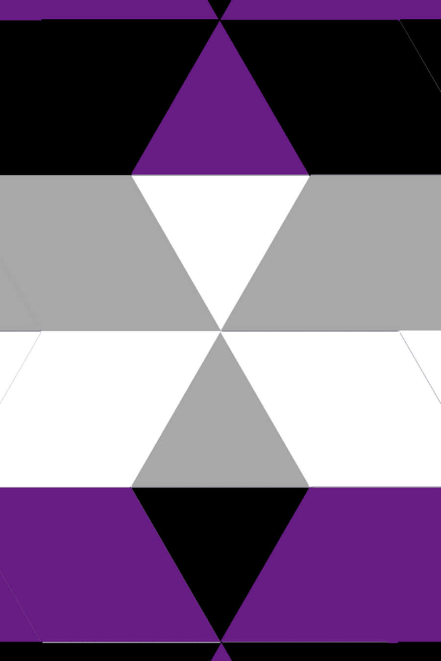 A Purple And Black Quilt With Triangles