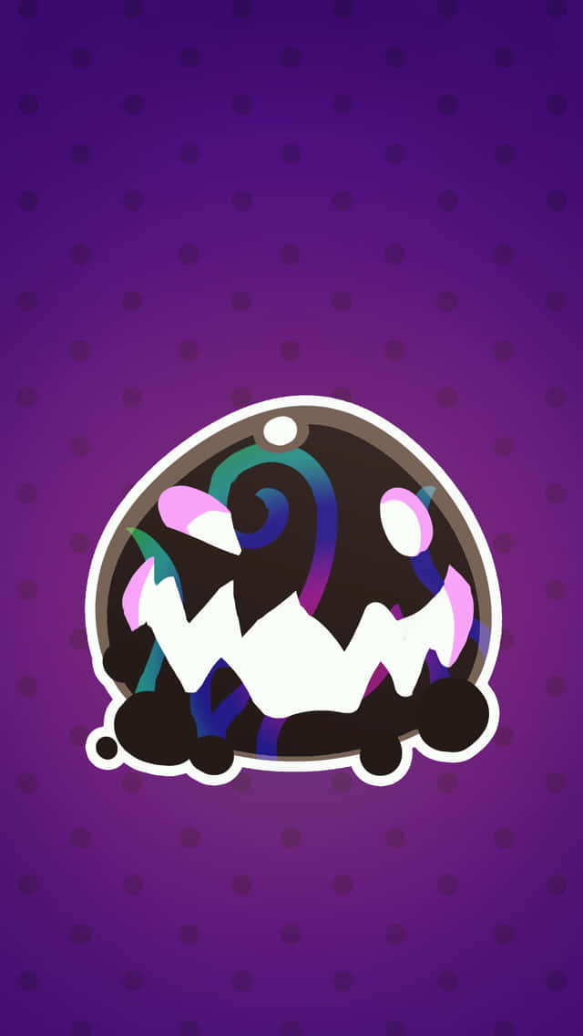 A Purple And Black Sticker With A Black And Purple Background Background