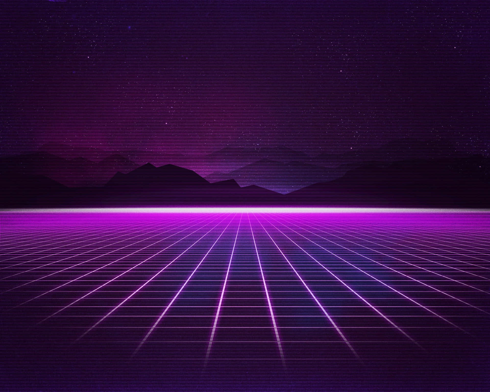 A Purple And Blue 80s Style Background With A Grid Background
