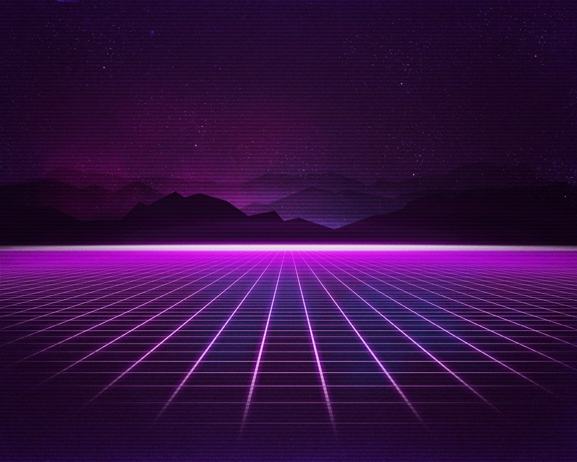 A Purple And Blue 80s Style Background With A Grid Background