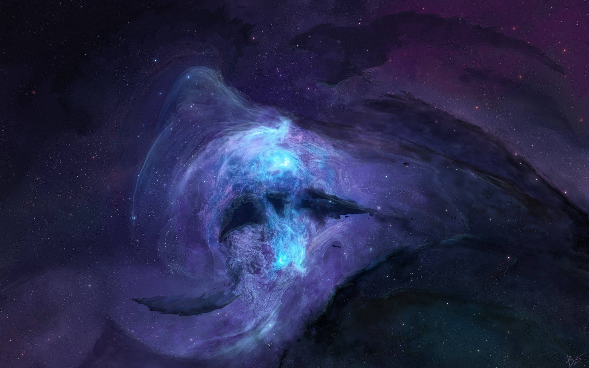 A Purple And Blue Creature In Space Background
