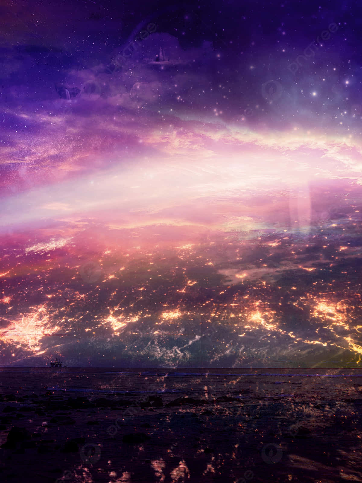A Purple And Blue Sky Background