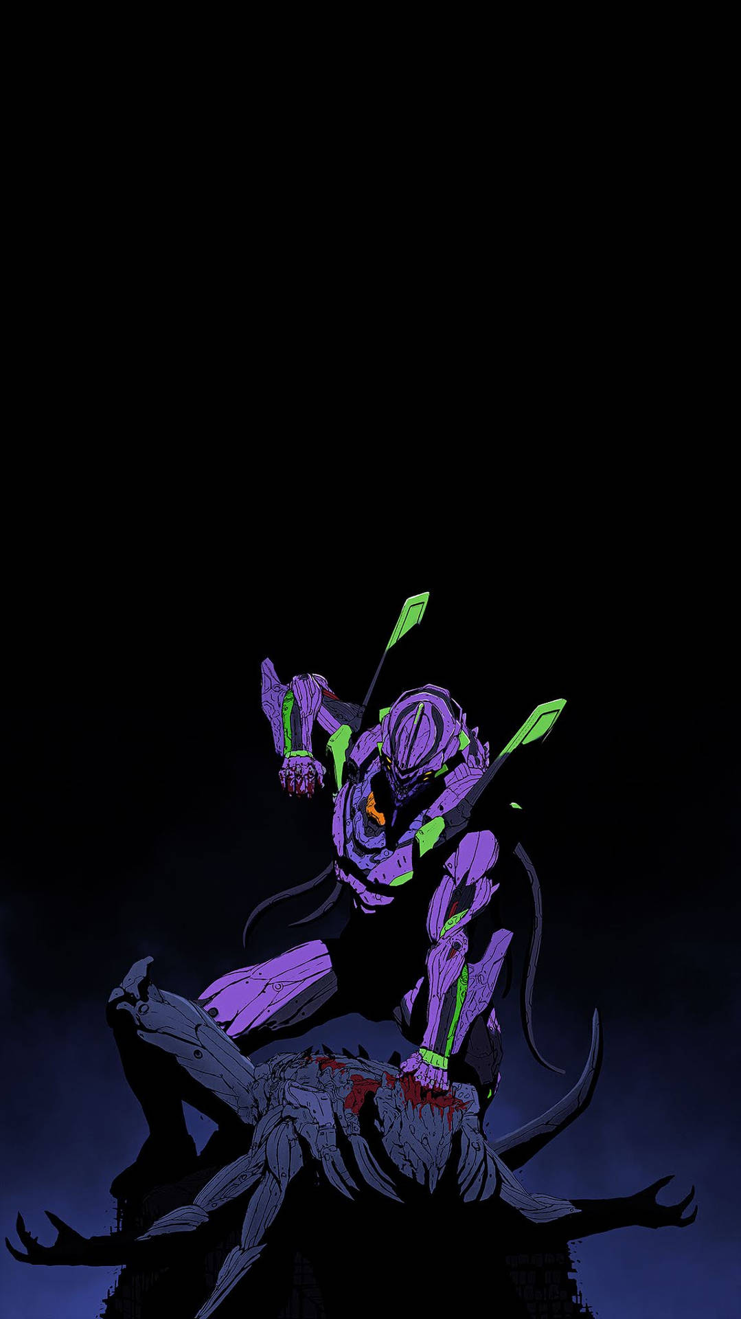 A Purple And Green Alien Is Fighting A Purple Monster Background