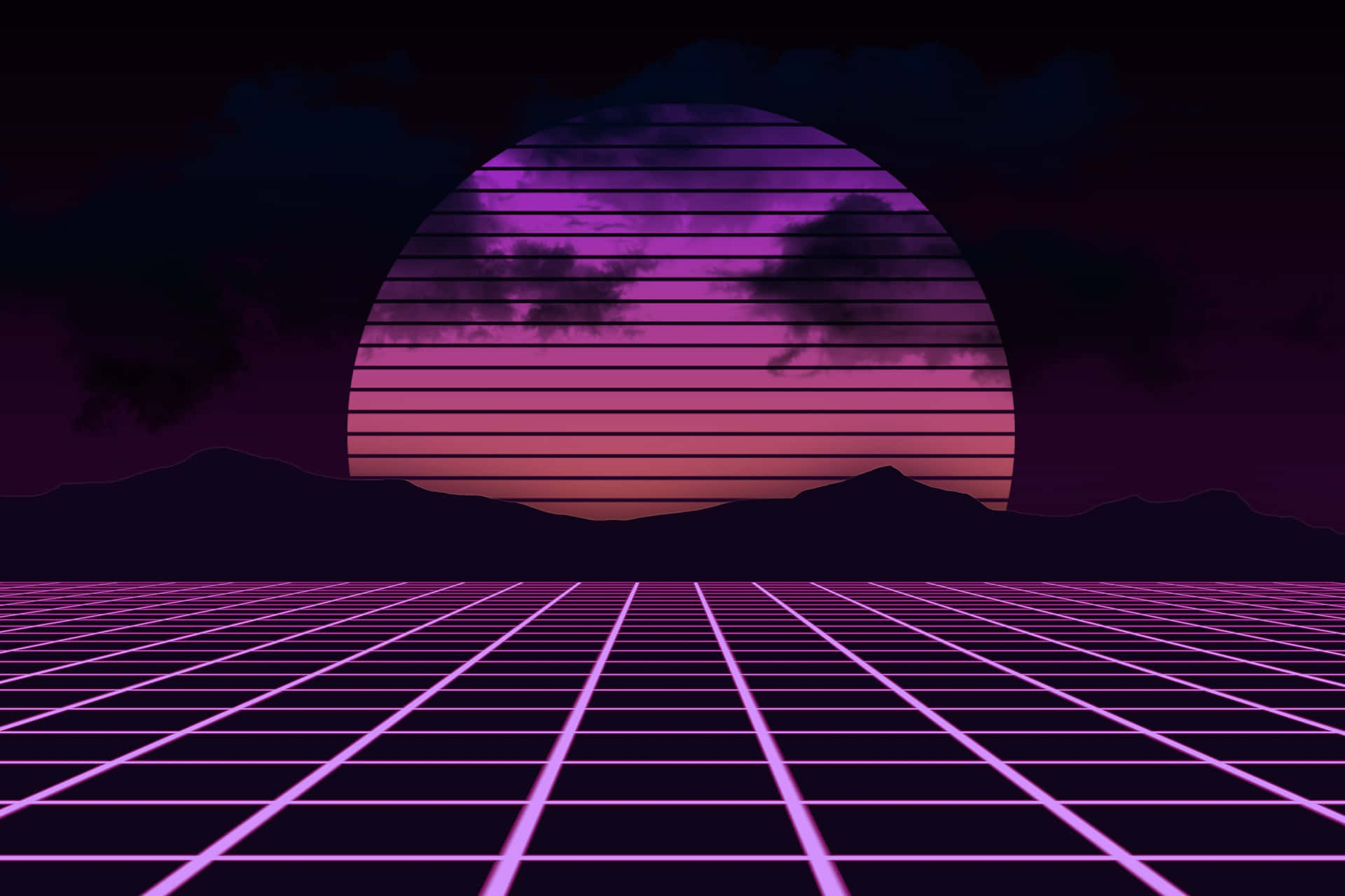 A Purple And Pink Background With A Sunset