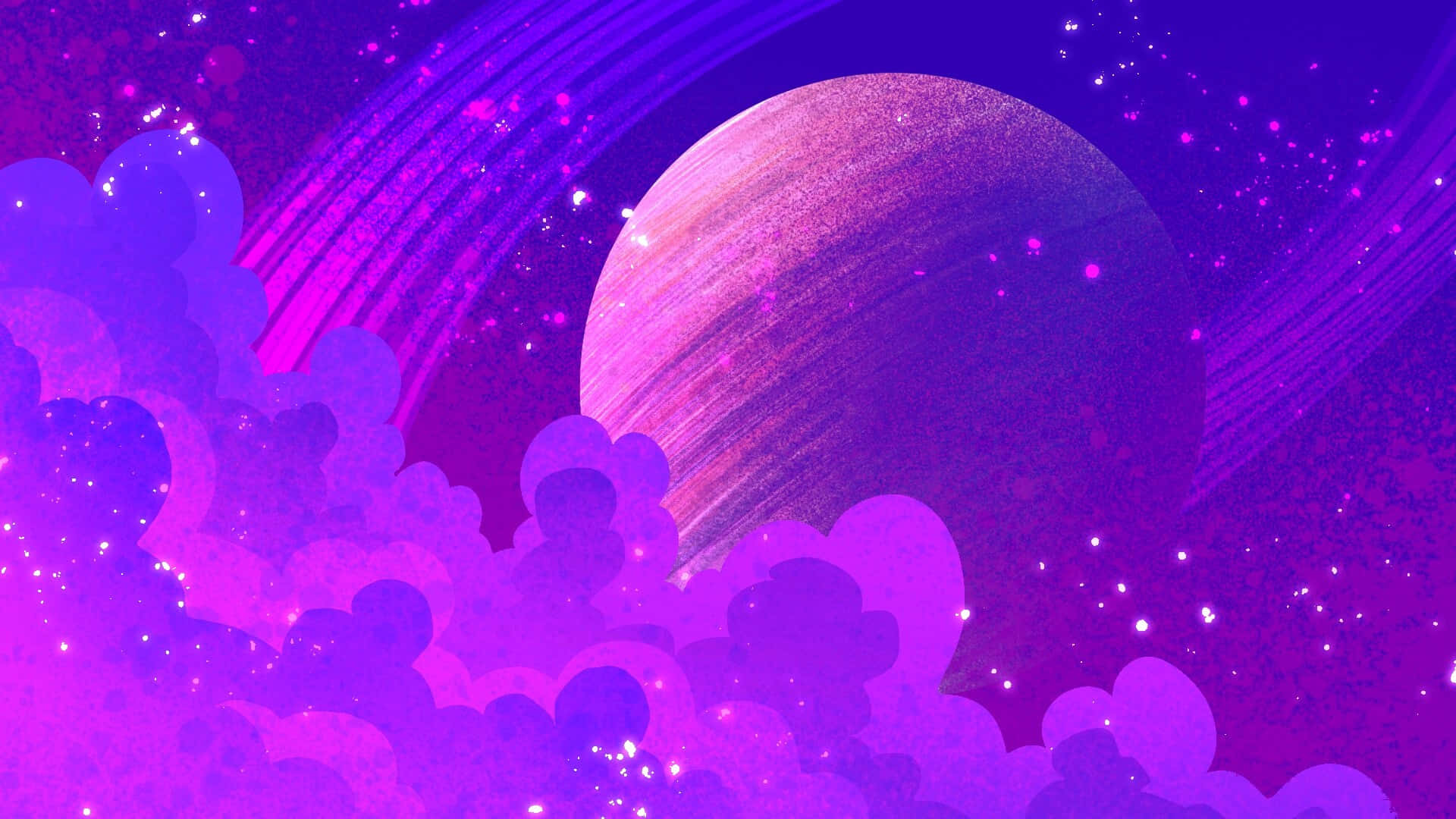 A Purple And Pink Space Background With Stars And Clouds Background