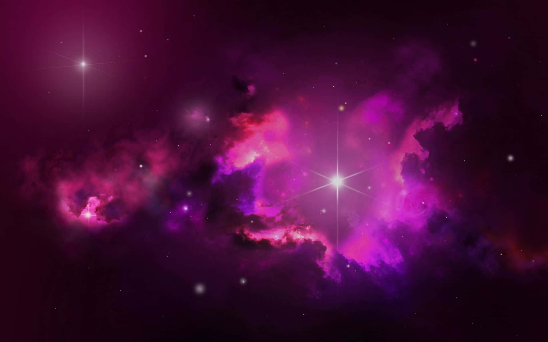 A Purple And Pink Space With Stars And Nebulas Background