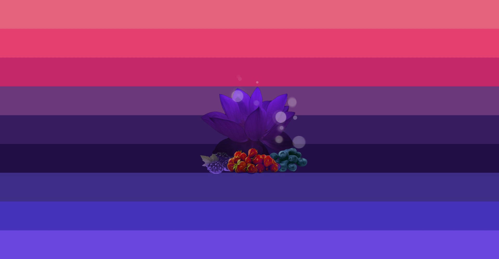 A Purple And Pink Striped Background With A Purple Flower Background