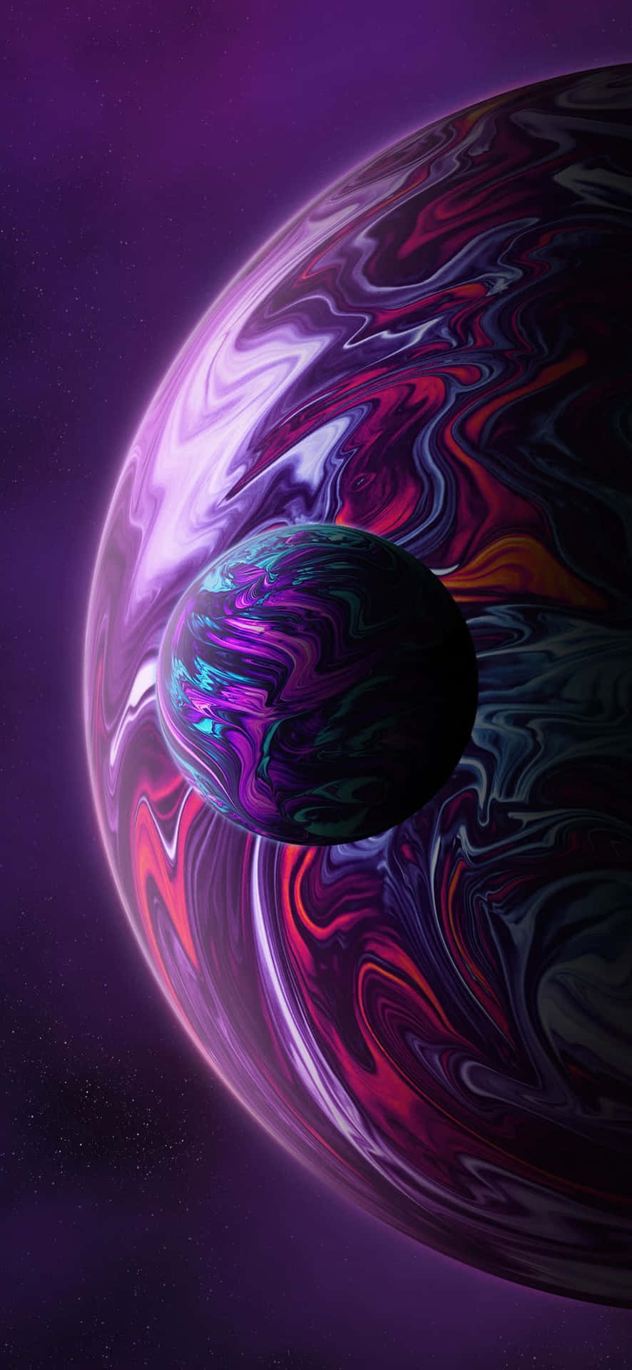 A Purple And Purple Swirling Planet Background