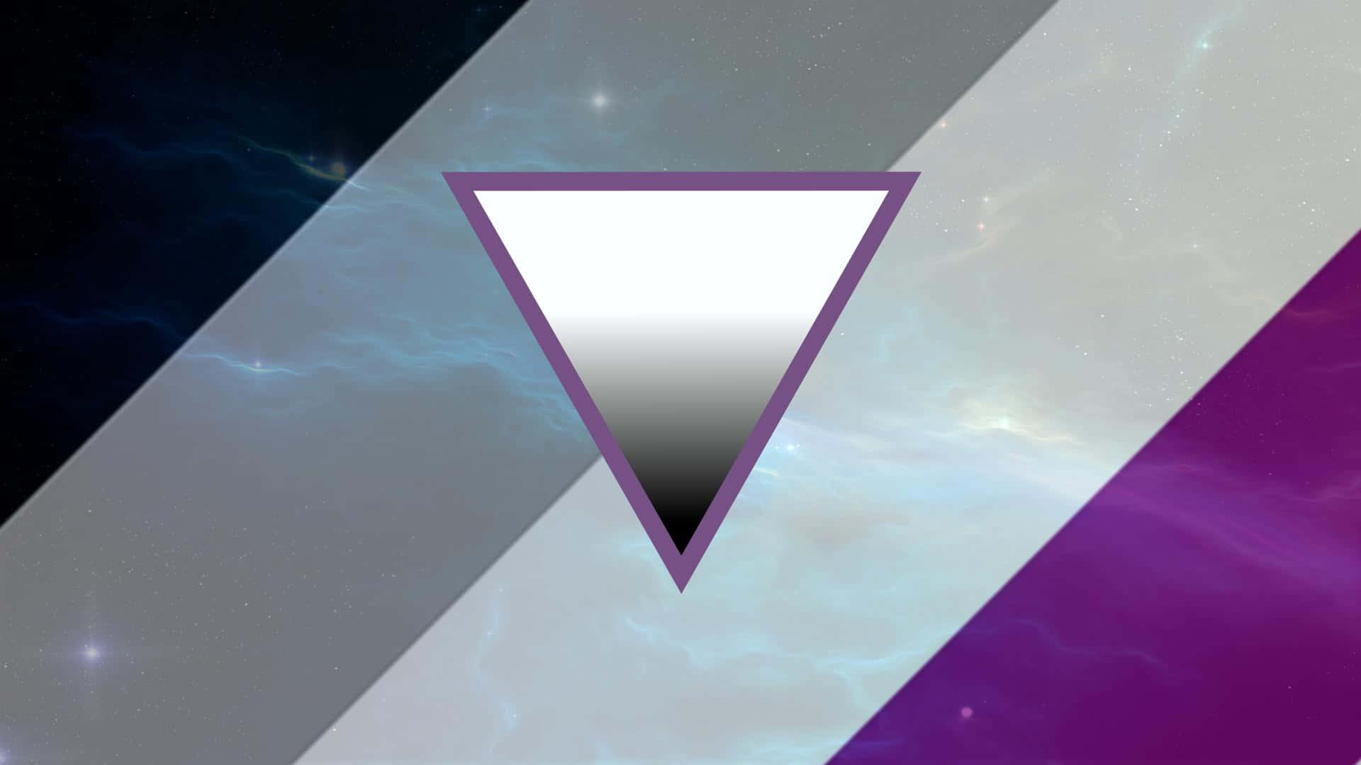 A Purple And Purple Triangle With A Star In The Middle
