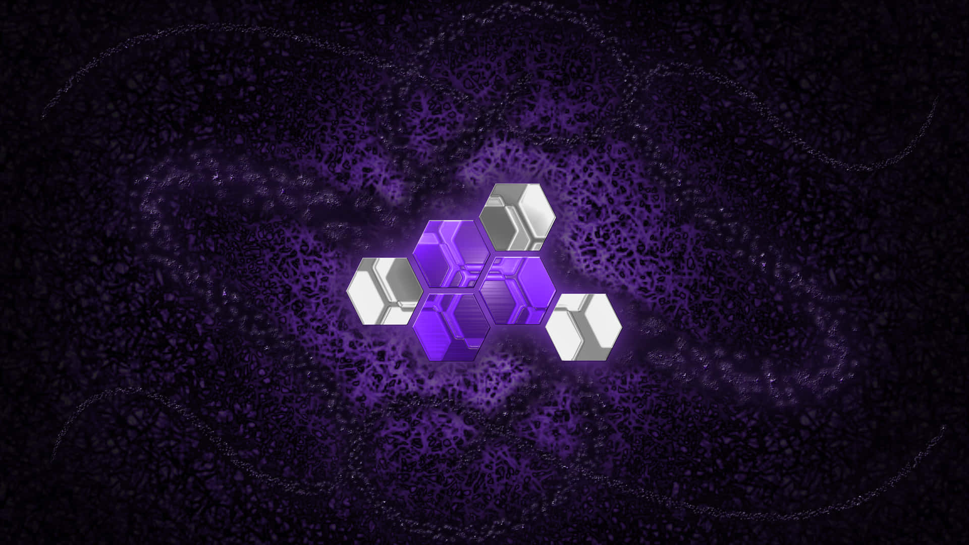 A Purple And White Hexagonal Pattern With A Purple Background