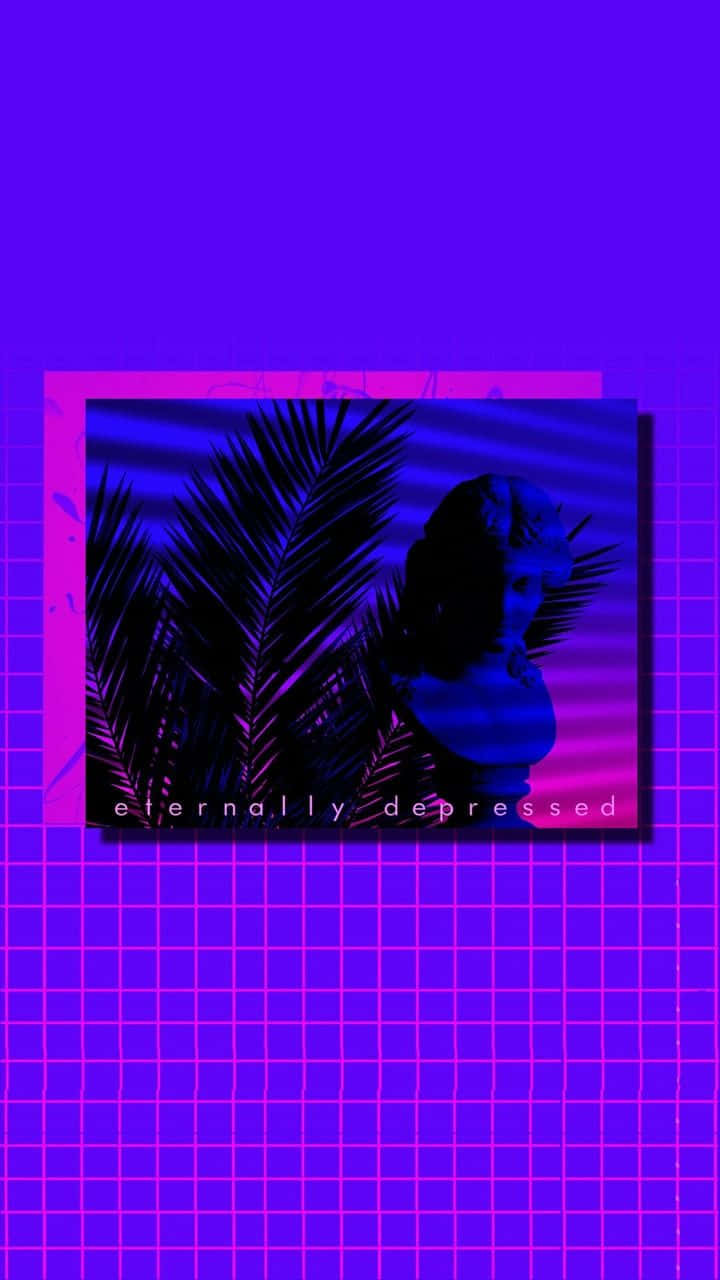 A Purple Background With A Palm Tree And A Palm Tree Background