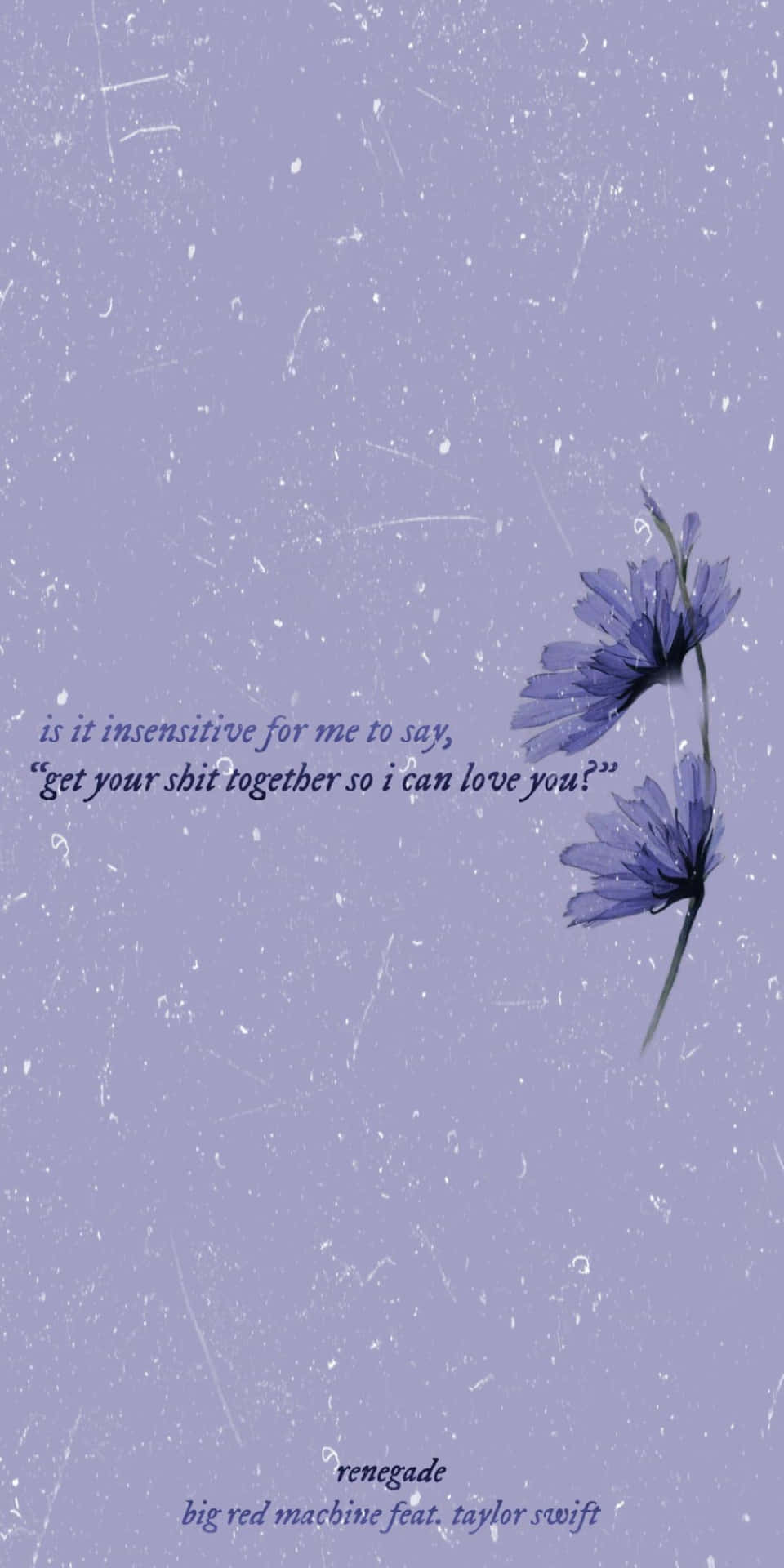 A Purple Background With Flowers And A Quote Background