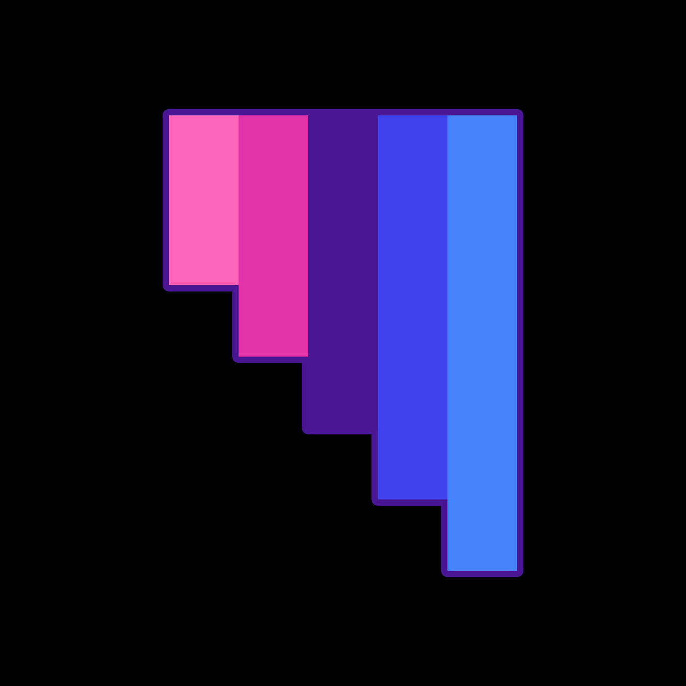 A Purple, Blue, And Pink Striped Icon Background