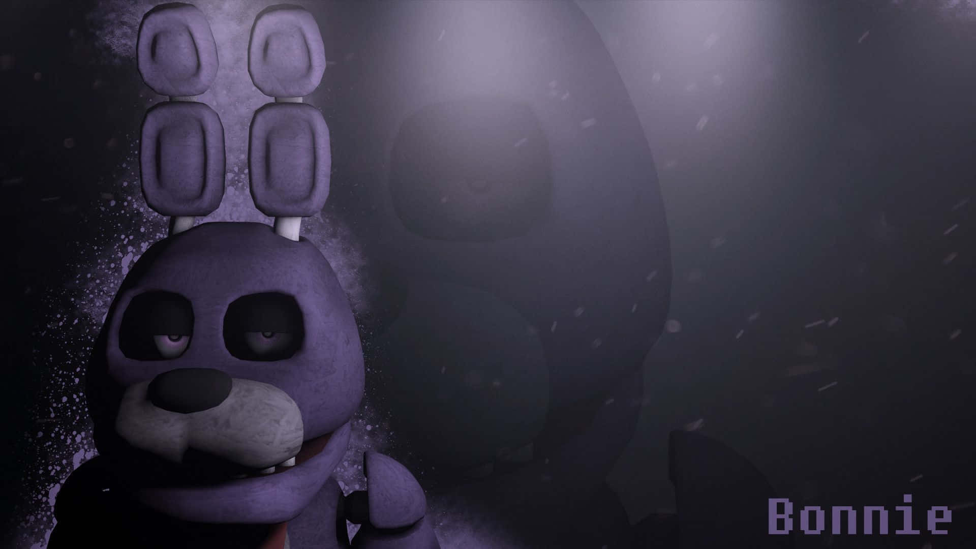 A Purple Bunny With The Words Bonie Background