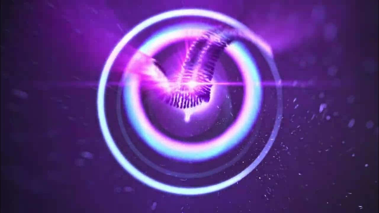 A Purple Circle With A Purple Light In It Background