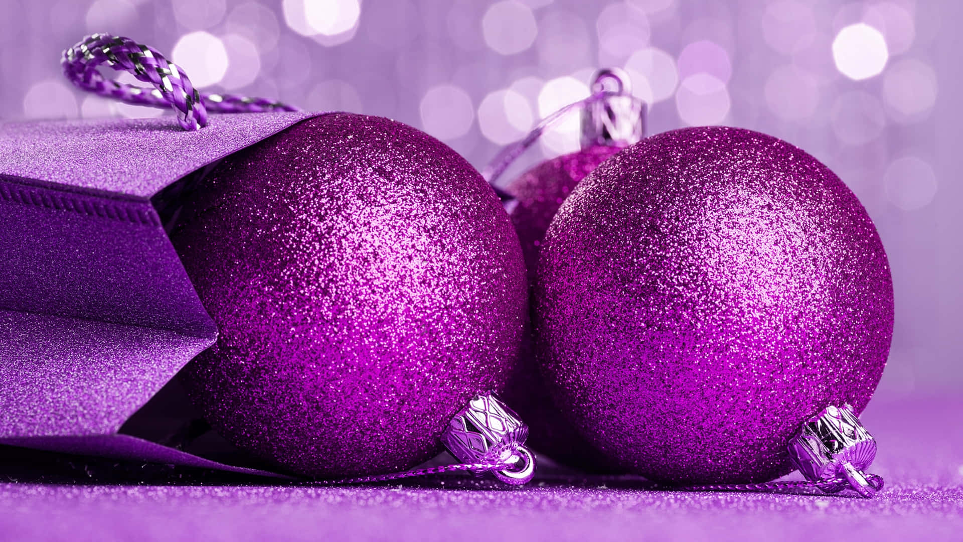 A Purple Festive Scene In Celebration Of Christmas Background