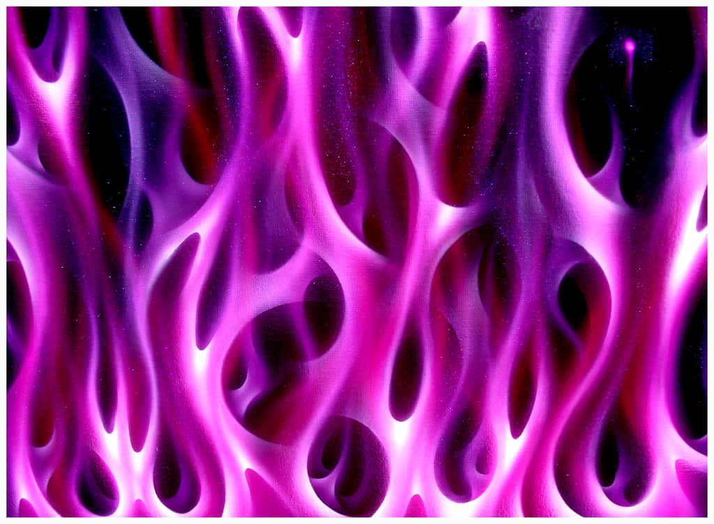 A Purple Flame On A Black Background Background