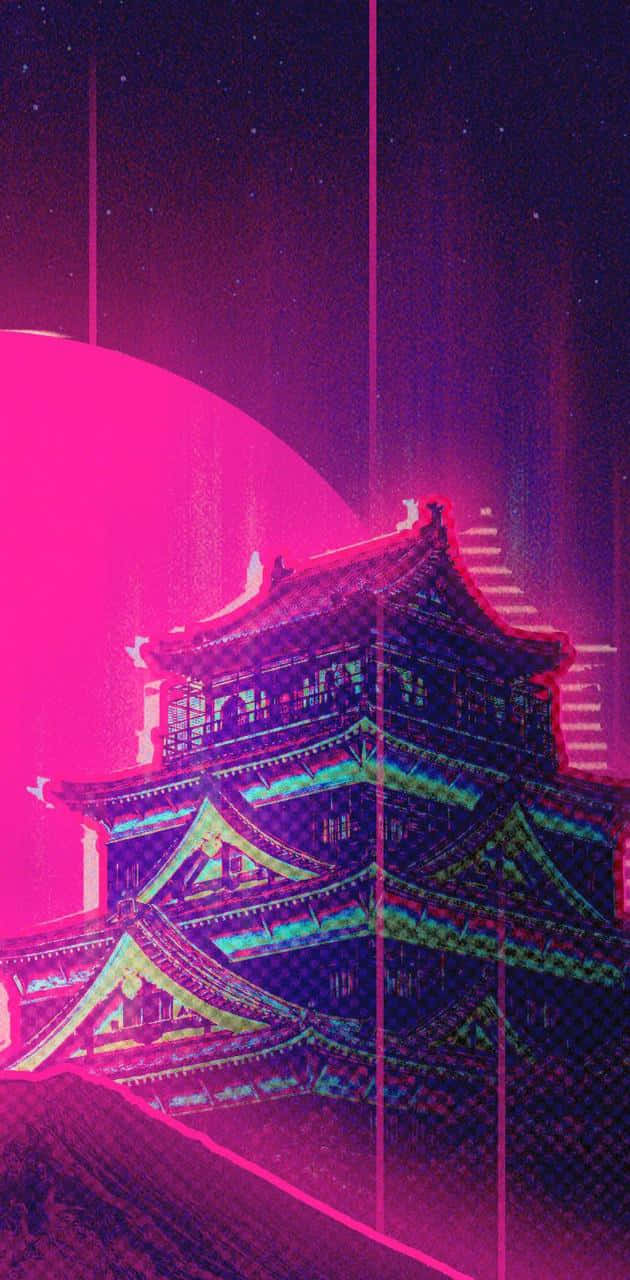 A Purple Japanese Wave Created From Ink. Background