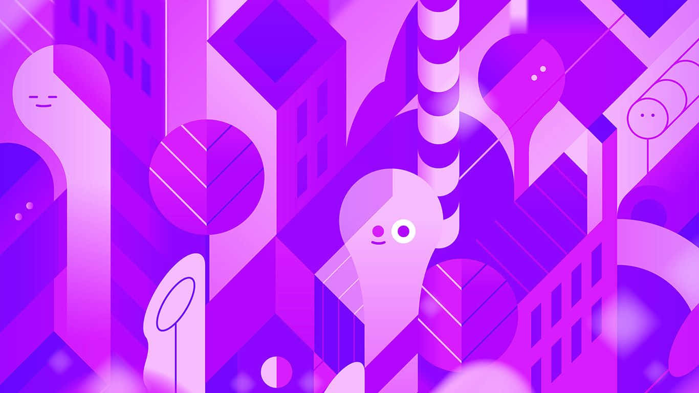 A Purple Laptop Sitting On A Desk Background